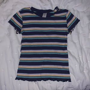 girls stripped ruffle top
